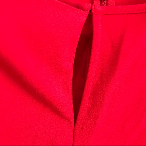 Laundry by Shelli Segal Asymmetric Ruffle Keyhole Mini Dress Red SZ 2 - Picture 9 of 14